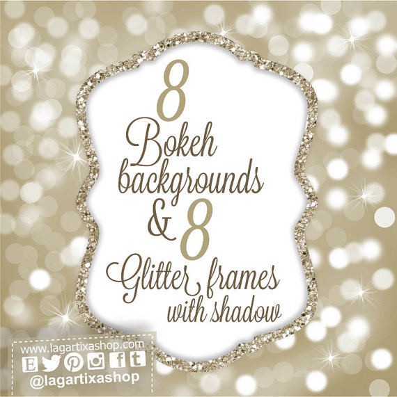 Wedding - Gold Digital Paper Bokeh Patterns Backgrounds & Glitter frames Patterns Digital ぼけ Golden Blue Pink Purple Green Teal wedding invitations