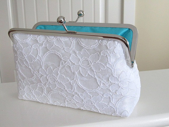 Свадьба - SALE,Bridal Silk And Lace Clutch,Bridal Accessories,Wedding Clutch,Bridal Clutch-Bridesmaid Clutches