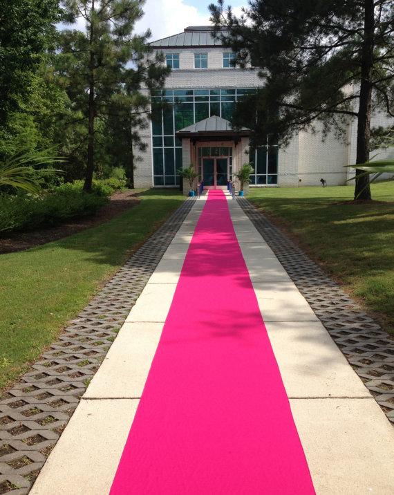 Mariage - Hot Pink  Custom Made Aisle Runner 25 Feet Long 36 inches Wide