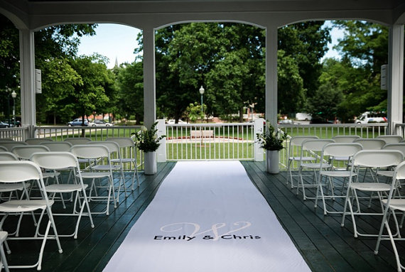 Mariage - Fabric Custom Hand-painted Aisle Runner - Heavy Polyester & Opaque