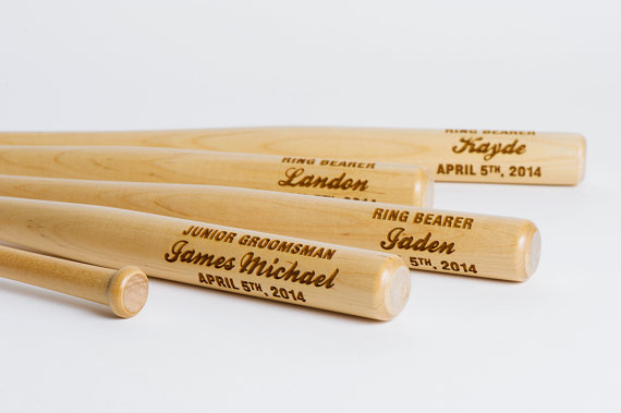 زفاف - Personalized Mini Baseball Bats, Engraved Groomsmen Gift, Ring Bearer Gift,Trophy Bats