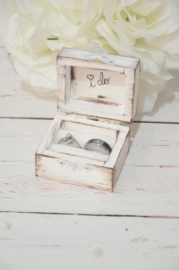 Wedding - Rustic I DO ring bearer box