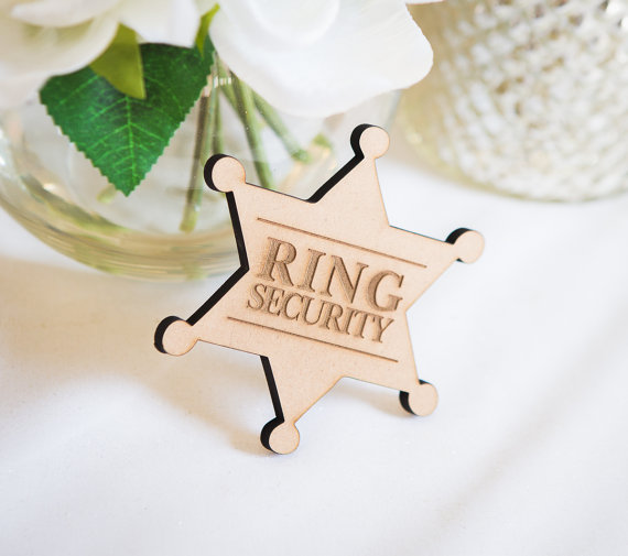 Hochzeit - Ringer Bearer Gift Ring Security Badge Pin for Ring Bearer at Wedding - Ring Bearer Gift (Item - RNG100)