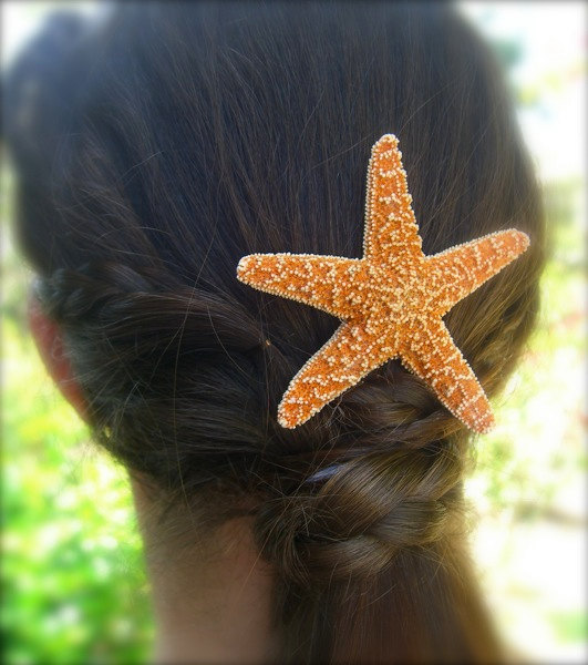 زفاف - Mermaid Starfish Hair Accessory-Starfish Hair Clip, Destination Wedding, Starfish, Beach Weddings, Mermaids, Mermaid Costume, Nautical Hair