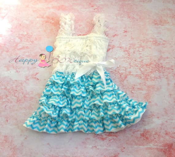 زفاف - Tiffany Blue Chevron Dress, dress, baby dress,girls dress,Birthday outfit,girls outfit, flower girl dress, Chevron dress, lace dress, girls