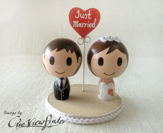 Wedding - Customise Wedding Cake Topper with Heart Message