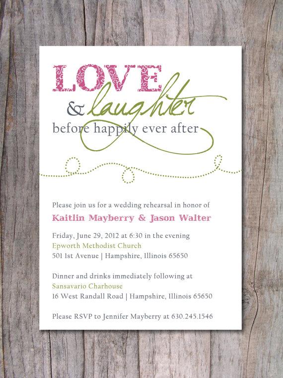 Hochzeit - Rehearsal Dinner Invitation - Happily Ever After