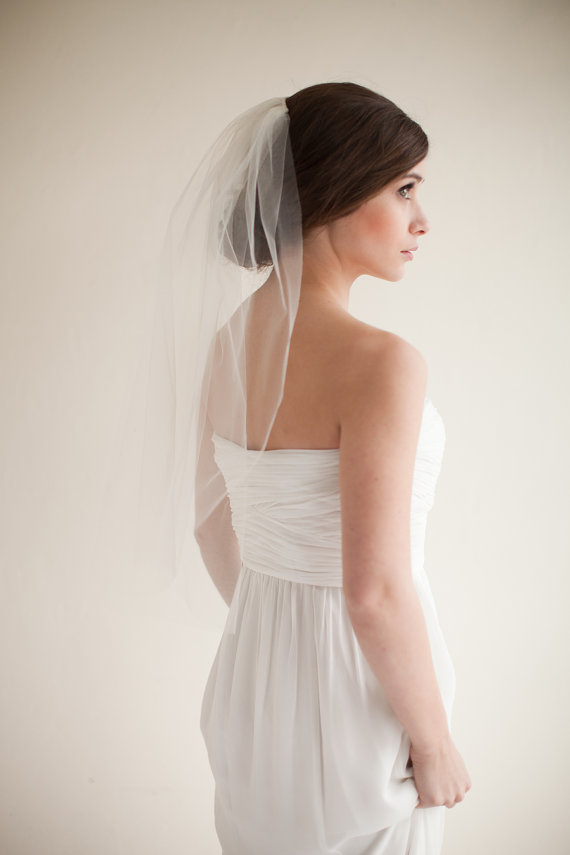 Hochzeit - Wedding Veil, Elbow Length Bridal Veil, Tulle Veil, 28 inches- Hannah - Style 7513
