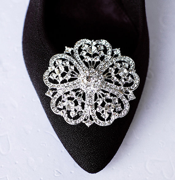 Mariage - Bridal Shoe Clips Crystal Rhinestone Shoe Clips Wedding Party (Set of 2) SC030LX