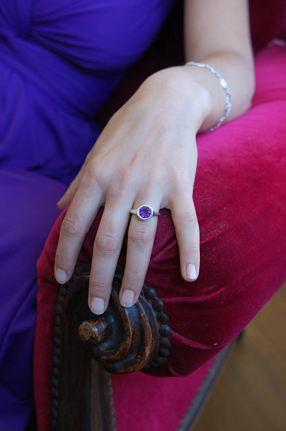 Wedding - amethyst ring , VALENTINE'S DAY SALE , large amethyst ring , promise ring , engagement ring , solitaire ring