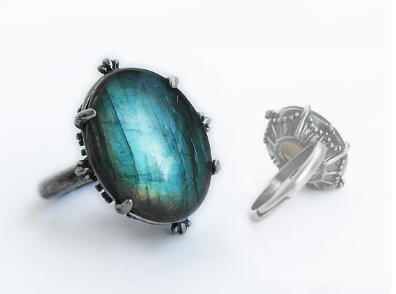 Wedding - Blue Labradorite Ring Labratorite Jewelry Green Labradorite Ring Green gemstone Ring Silver Ring Adjustable Ring alternative engagement ring