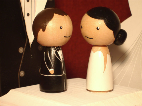 Свадьба - Custom Kokeshi Wedding Cake Topper Kokeshi Doll Wedding Toppers Custom Cake Toppers