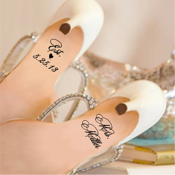 Wedding - Wedding Shoe Decal / Wedding Shoe Sticker / Personalized Wedding Decal / Personalized Wedding Sticker