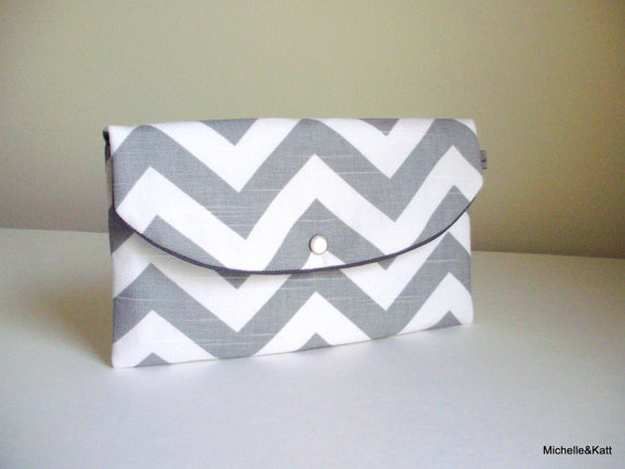 Mariage - Chevron clutch/Bridesmaid gift/bridal accessories/Wedding Clutch/gift idea/bachelorette party gifts/baby shower gift/beach wedding gifts