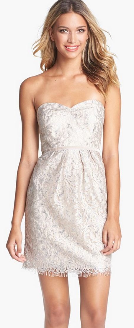 Свадьба - Women's Jenny Yoo 'Hudson' Metallic Lace Sheath Dress (Online Only)