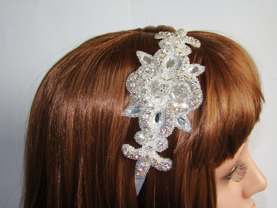 Свадьба - Vintage Style Bridal Headband - Wedding Headpiece - Wedding Crystal Headband - Wedding Hair Accessory , ELOISE