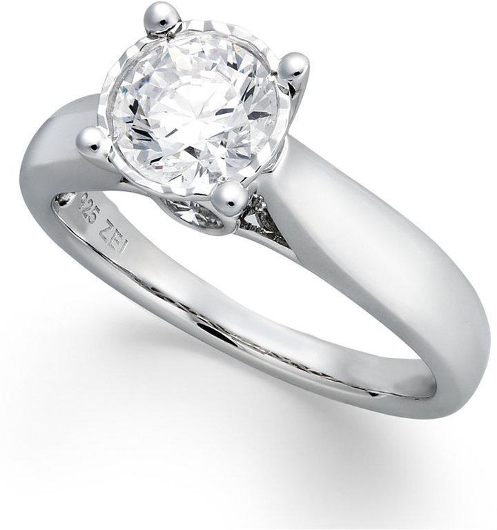 زفاف - TruMiracle® Diamond Solitaire Engagement Ring in 14k White Gold (1-1/2 ct. t.w.)