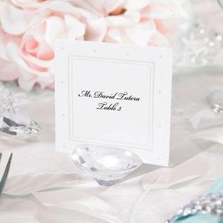 Wedding - Acrylic Diamond-Shaped Placecard Holder (Set Of 6)