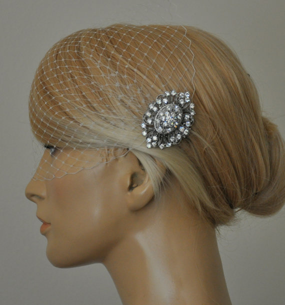 Mariage - BIRDCAGE VEIL ,bridal comb,,bridal veil wedding, Bridal Hair comb,,bridal head piece,bridal hair accessories