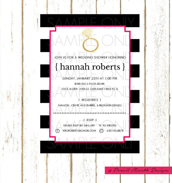 Wedding - Black/White/Gold Printable Invitation