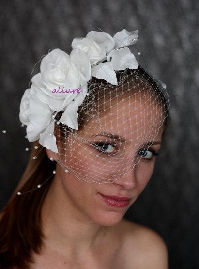 Wedding - Couture Bridal hat -  Bridal Fascinator