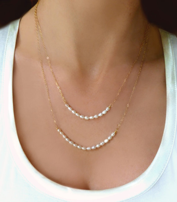 Wedding - Pearl Statement Necklace - Multi Strand Pearl Necklace - Pearl Wedding Necklace- Long Pearl Necklace -Ivory Pearl Necklace -Bridal Jewelry