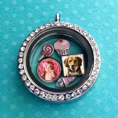 Wedding - Personalized resin mini floating charm in 8mm silver bezel for your origami pendant owl locket circle or square available