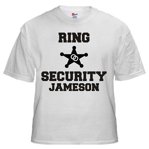 زفاف - Ring security custom kids youth or toddler shirt personalized with name ring bearer wedding black short sleeve