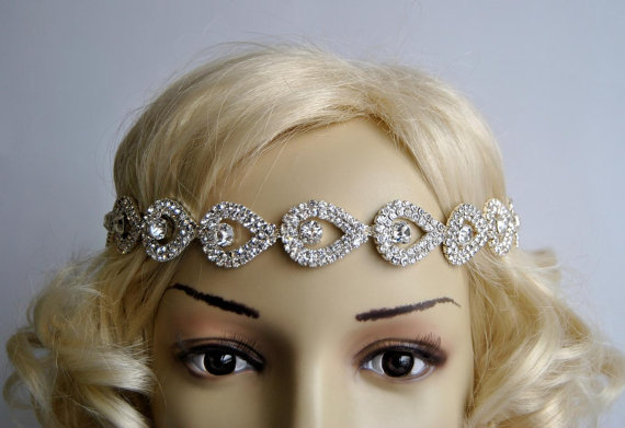 Hochzeit - Gorgeous Bridal Headband, Bridal Head Piece,Rhinestone Headband, Wedding Headband, Bridal Hair Piece, Bridal Headpiece, Rhinestone flapper