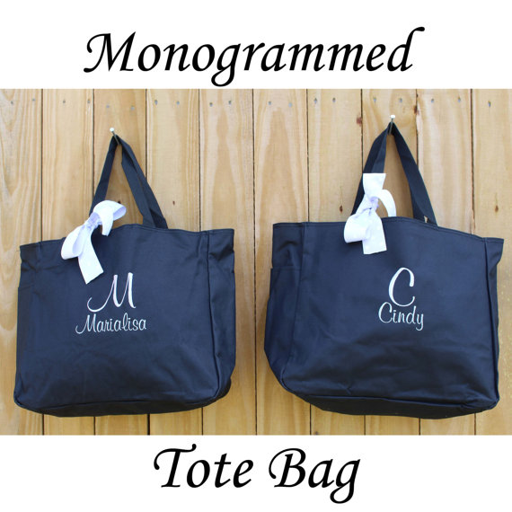 Hochzeit - Personalized Bridesmaid Gift Tote Bag Personalized Tote, Bridesmaids Gift, Monogrammed Tote