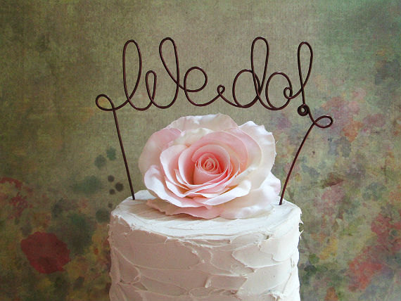 Mariage - WE DO Cake Topper Banner - Rustic Wedding Cake Topper, Shabby Chic Wedding Cake Decoration, Garden Party