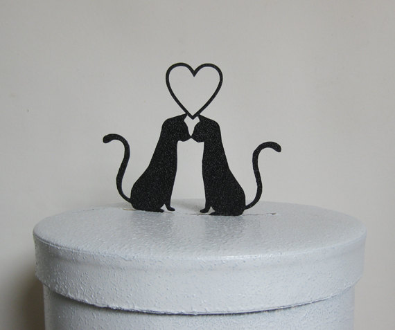Hochzeit - Wedding Cake Topper - Two Cats in Love wedding cake topper