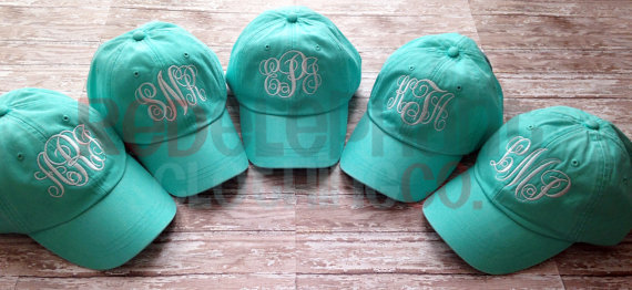Mariage - Monogrammed Baseball Hat for Ladies, Personalized Bridesmaid Gift, Baseball Cap for Women