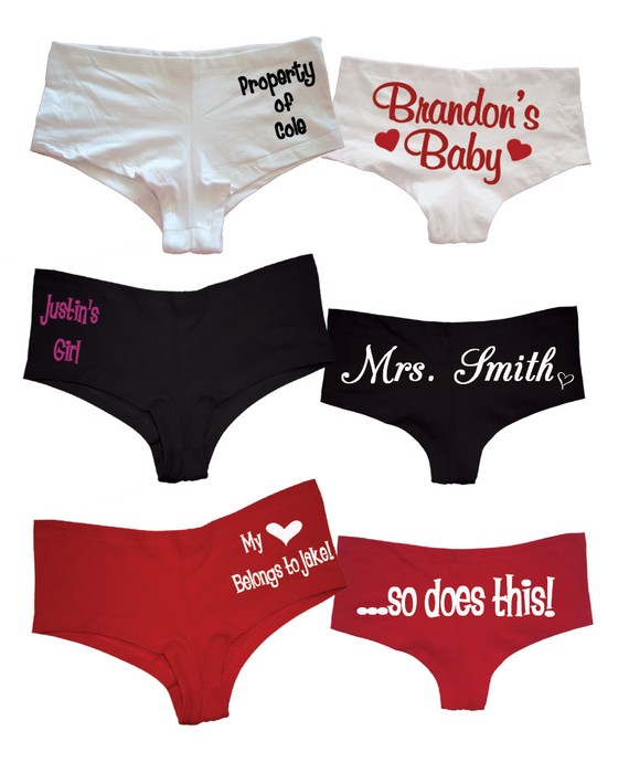Hochzeit - Personalized Underwear custom lingerie undies great for Valentine's, Bachelorette Party, Bridal Shower, romantic surprise