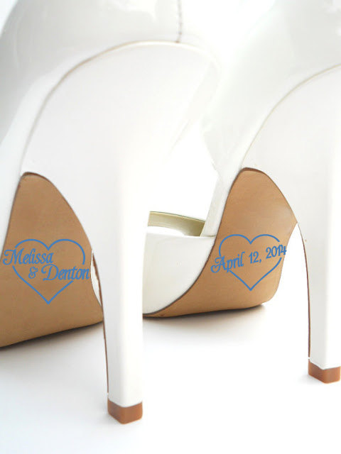 زفاف - Personalized Bridal Accessories - Hearts Wedding Shoe Stickers