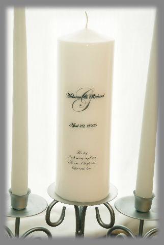Wedding - Personalized Unity Candle SET with Monogram