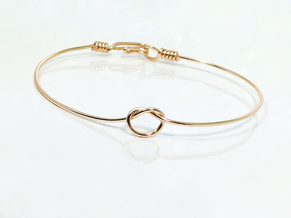زفاف - Tie the knot bracelet, Buy 2 get 1 free!, bangle bracelet, wire knot bracelet, knotted bracelet, bridesmaid bracelet, infinity bangle