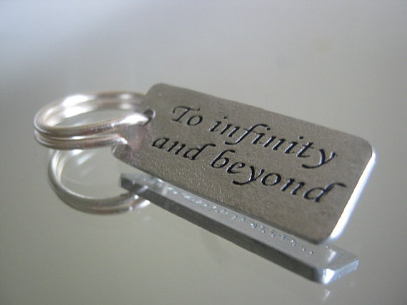 Mariage - Cyber Monday, To Infinity and beyond Keychain, Groomsmen gift, Personalized Keychain, Keychain, Gifts for Best Friends, Mens Gifts, Father