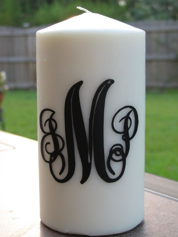 Wedding - Monogrammed Candle - Unity Candle