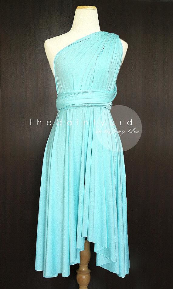Hochzeit - Tiffany Blue Bridesmaid Convertible Dress Infinity Dress Multiway Dress Wrap Dress Wedding Dress Maid of Honor Dress