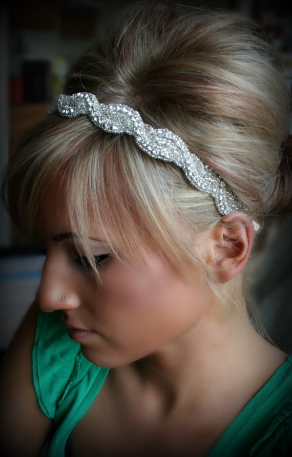Hochzeit - Rhinestone Headband, AMARA, wedding headband, hair accessories, bridal headband, wedding, bridal hair piece