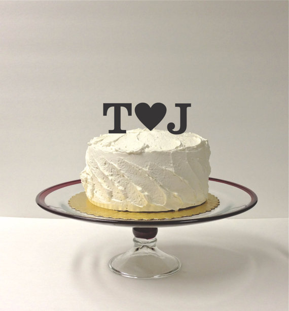 Hochzeit - Acrylic MONOGRAM Wedding Cake Topper INITIALS Personalized Wedding Cake Topper with Any 2 Initials of Your Choice Custom Monogram Topper
