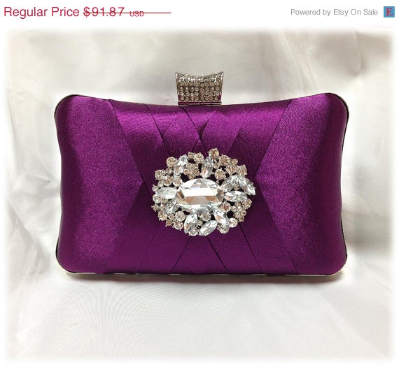 Hochzeit - wedding clutch, Bridal clutch, Purple clutch, evening bag, Modern clutch, bridesmaid bag, crystal clutch