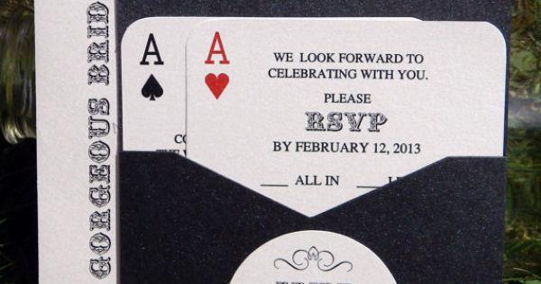 Свадьба - Panel Pocket - CLASSIC VEGAS - Vegas Or Poker Themed Wedding Invitations
