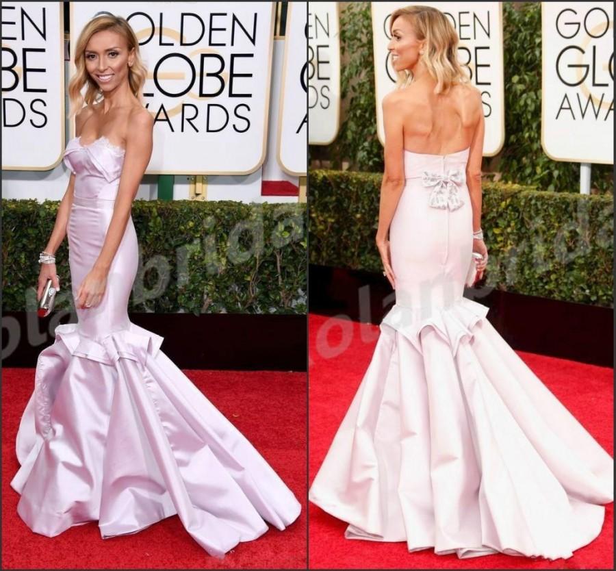Свадьба - New 2015 Collections PInk Giuliana Rancic Celebrity Evening Dresses Mermaid Strapless Sweep Train In 72TH Golden Globe Awards Dress Gowns, $104.82 