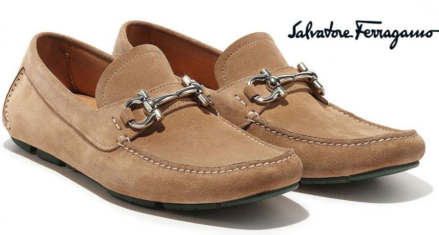 Mariage - Salvatore Ferragamo Mens Suede Leather Moccasin Shoes