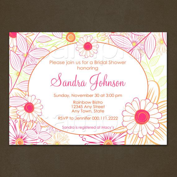 زفاف - Bridal Shower Invitations, Printable File, Floral Invitation, Bridal Flowers, Wedding Shower Invitations