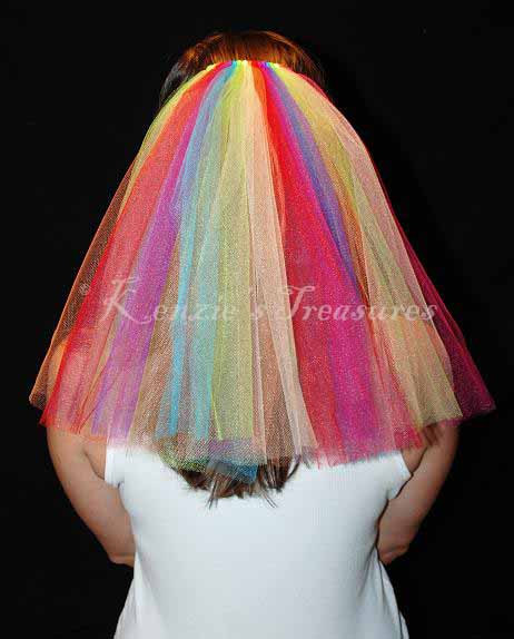 زفاف - Over The Rainbow Wedding or Bachelorette Party Veil