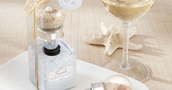 Hochzeit - "Seaside" Sand And Shell-Filled Globe Bottle Stopper