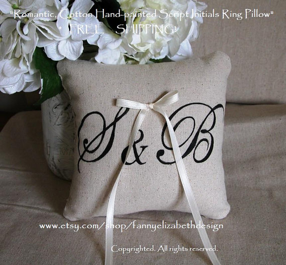 Wedding - Ring Pillow- FREE SHIPPING-Ringbearer Pillow- Weddings-Ring Pillows-Ringbearer Pillows-Shabby Chic Weddings-Rustic Weddings-Flower Girl